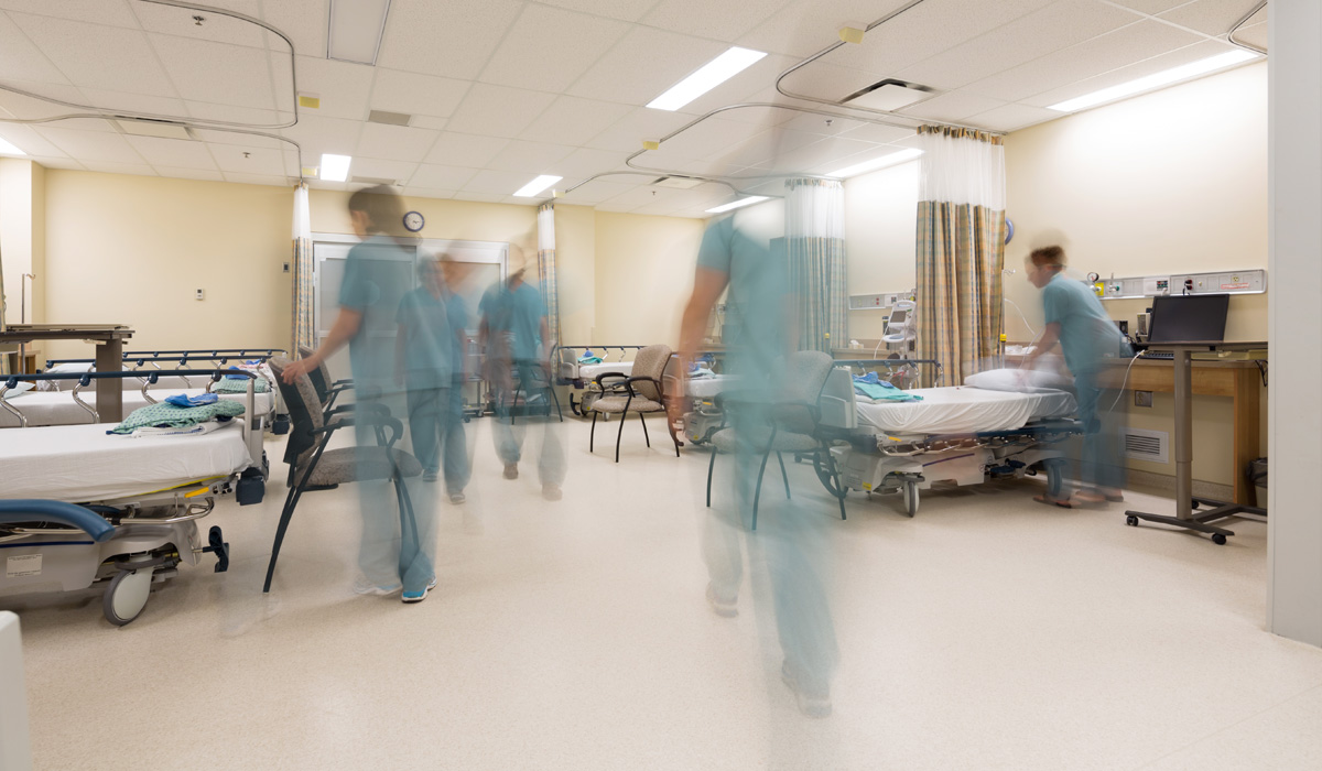 Blurred nurses in hospital
