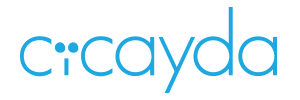 Cicayda logo in blue text on white background