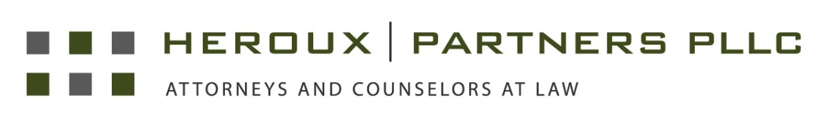 Heroux Partners PLLC – Attorneys and Counselors at Law logo with dark green and gray square grid icon