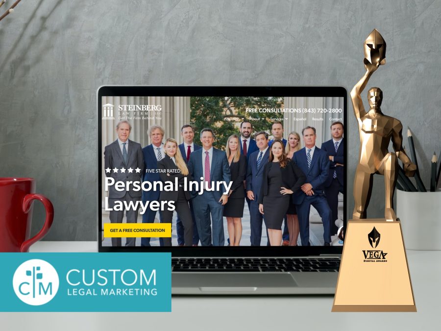 Steinberg Law Firm's New Website Earns Custom Legal Marketing a 2022 Vega Award 1 Steinberg Vega Award e1652221315221