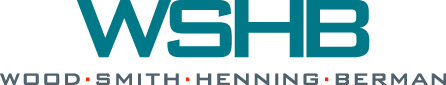 WSHB Wood Smith Henning Berman logo in teal and gray