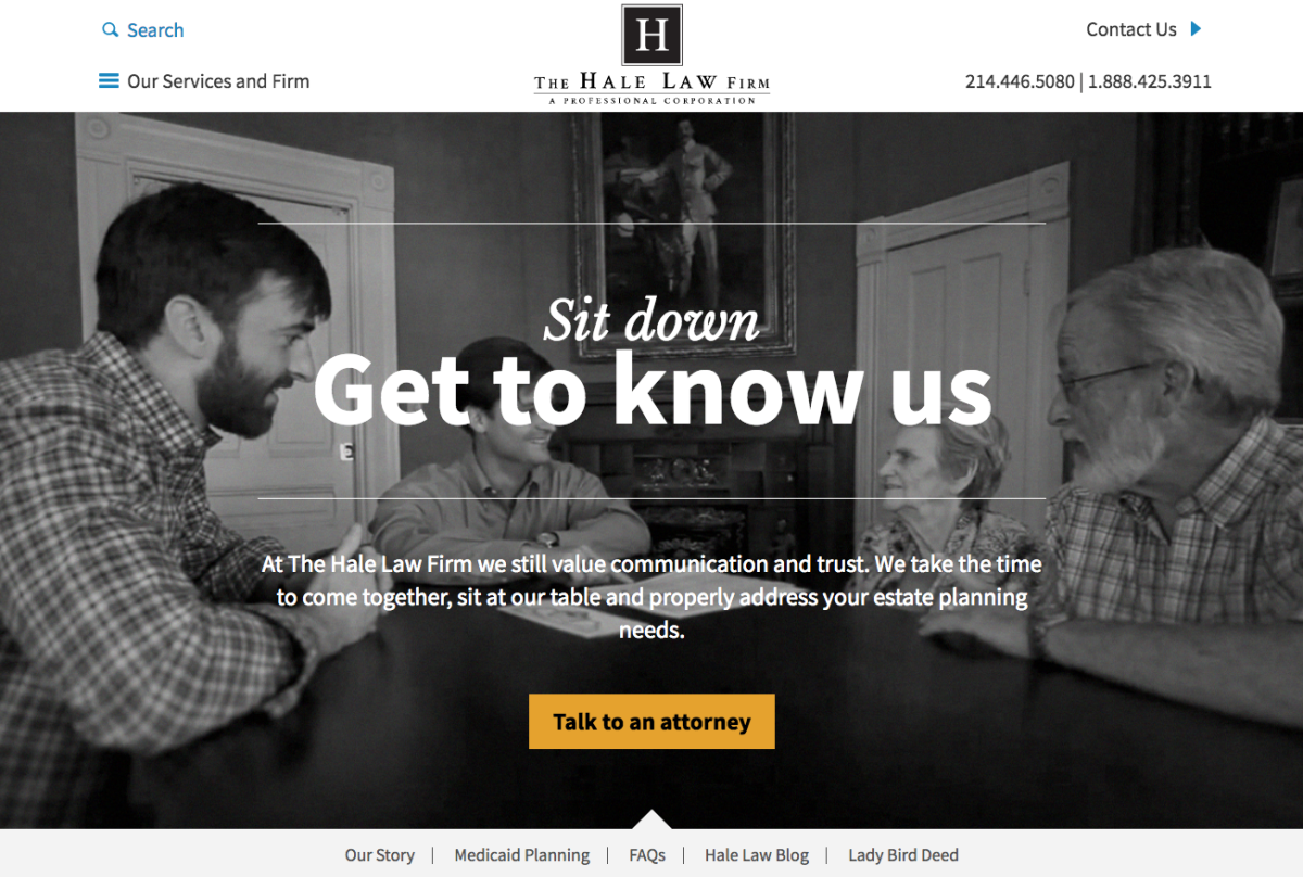 hale law firm award winning website
