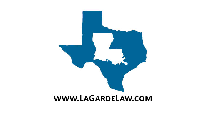 Texas Lottery Player Files Petition in Scratcher Controversy over Fun 5 Scratch-Off Ticket 11 Blue silhouette of Texas with Louisiana cutout inside, above text www.LaGardeLaw.com