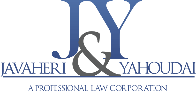 Javaheri & Yahoudai A Professional Law Corporation logo with large blue J and Y letterforms
