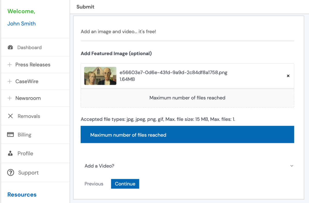 After uploading an image