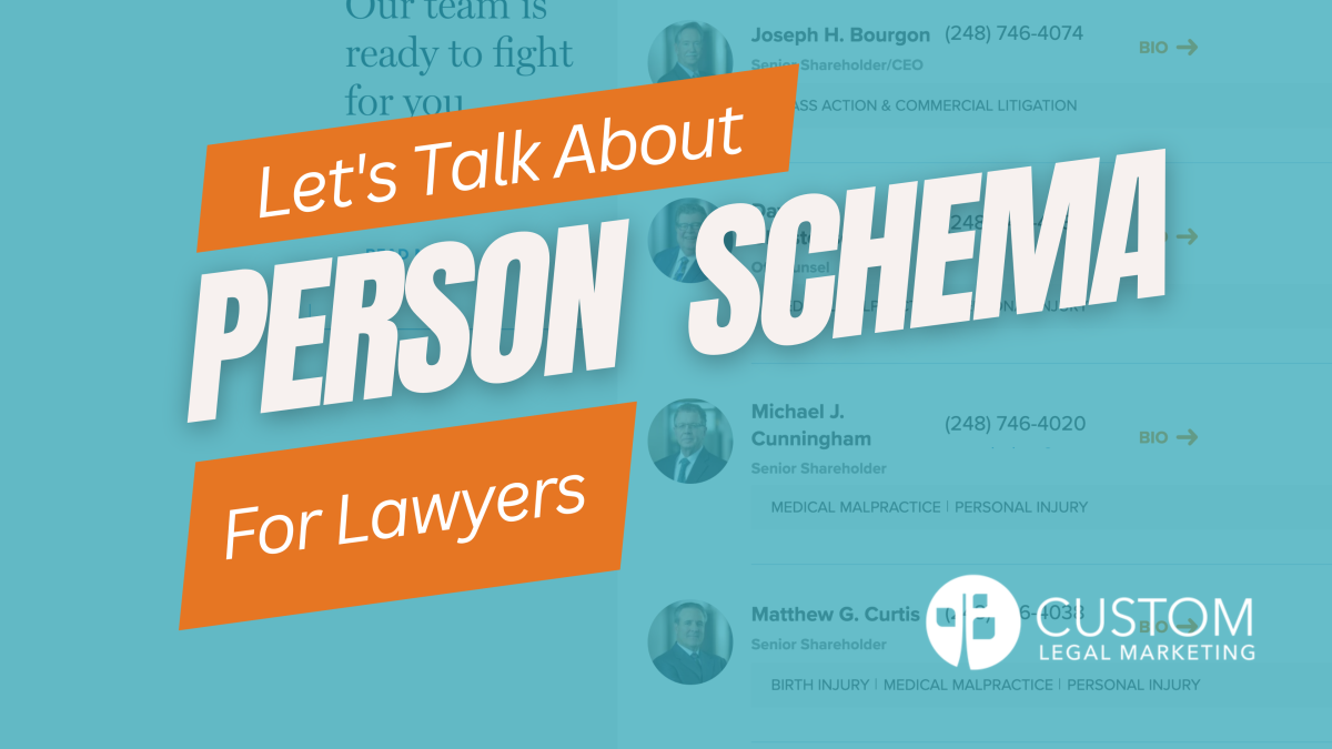 Custom Legal Marketing Releases New Video: How to Add Person Schema to an Attorney Bio 7 How to add person schema to attorney bios