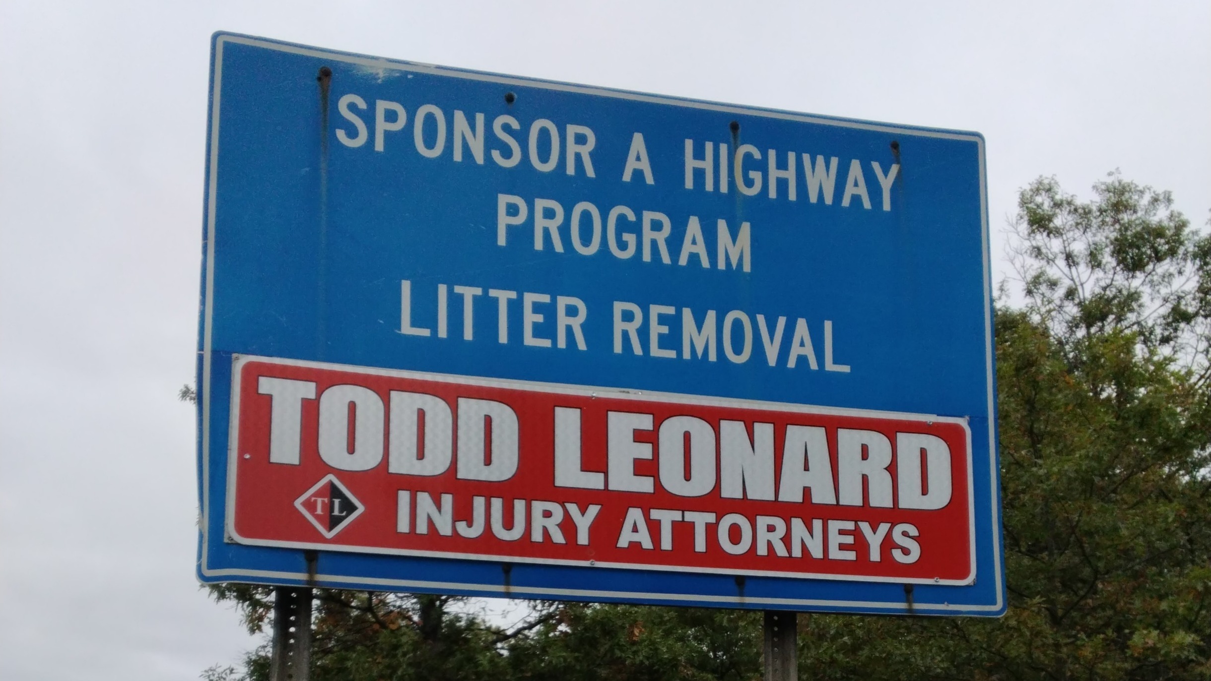 Todd J. Leonard Law Firm sponsoring Adopt-a-Highway program