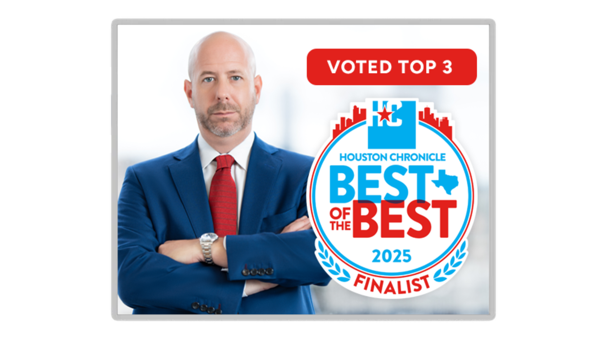 Gustin Law Firm, PLLC Named 2025 Finalist in Houston Chronicle’s ‘Best of the Best’ Personal Injury Litigation Category