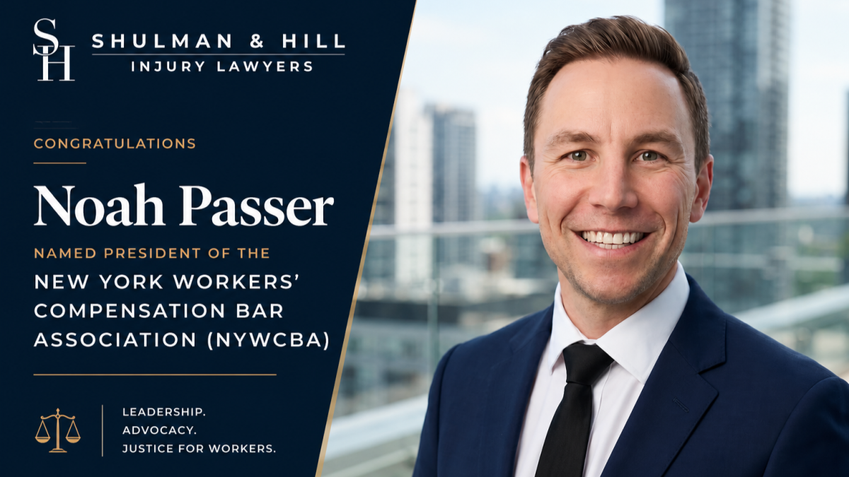 Shulman & Hill Partner Noah Passer Named President of the New York Workers' Compensation Bar Association (NYWCBA) 7 Shulman & Hill Partner Noah Passer Named President of the New York Workers’ Compensation Bar Association (NYWCBA)