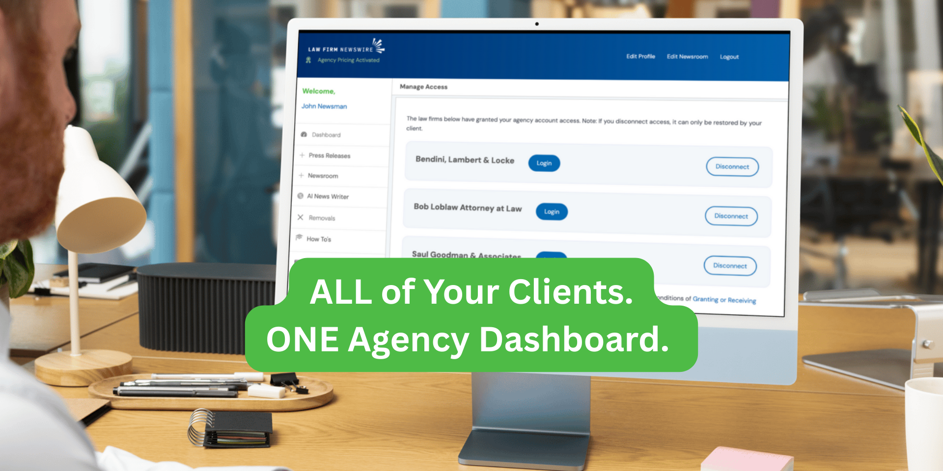 All of your clients in one easy agency dashboard.